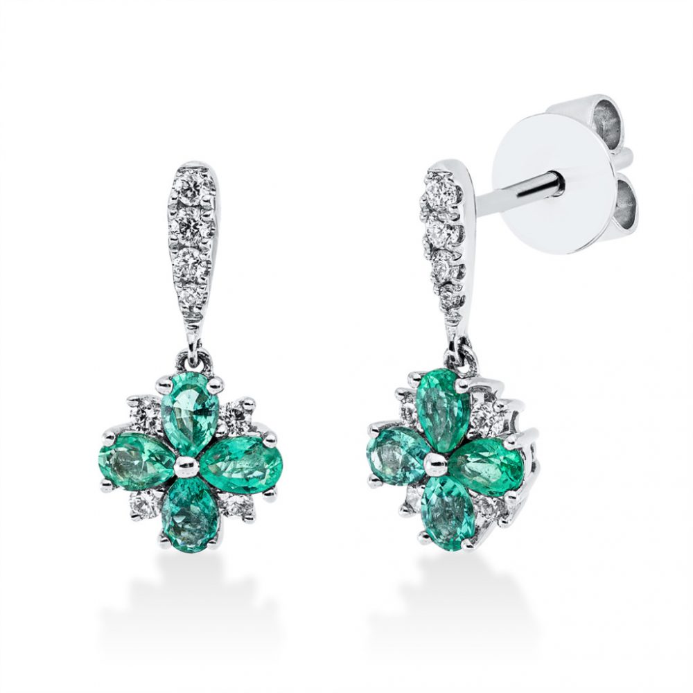 Whitegold Emerald Earrings