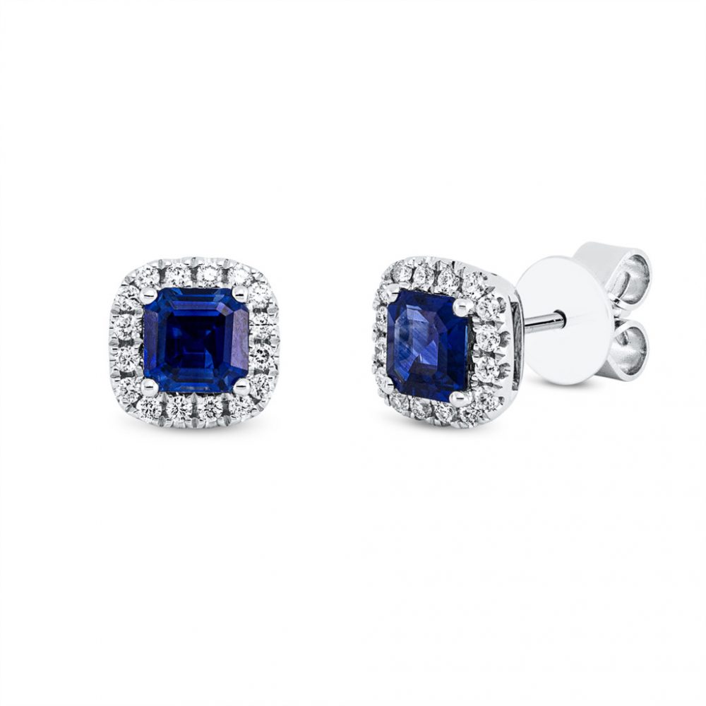 Whitegold Sapphire Earrings