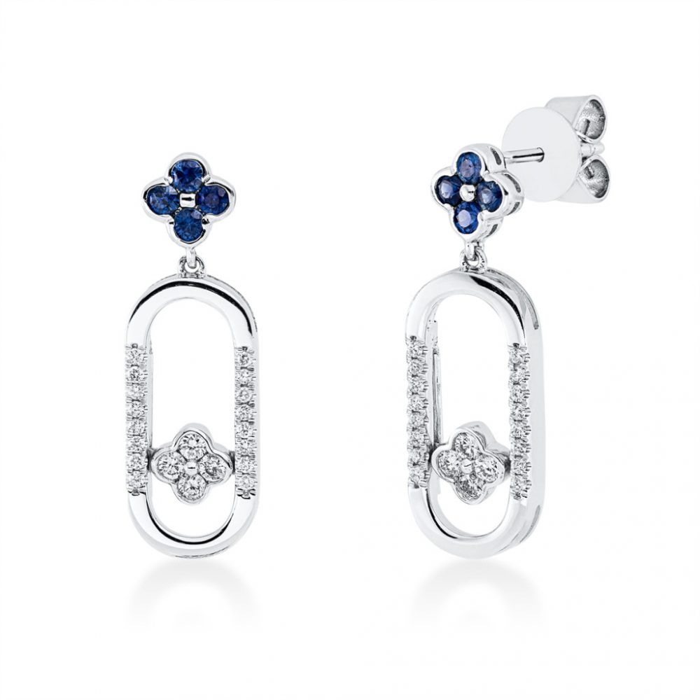 Whitegold Sapphire Earrings