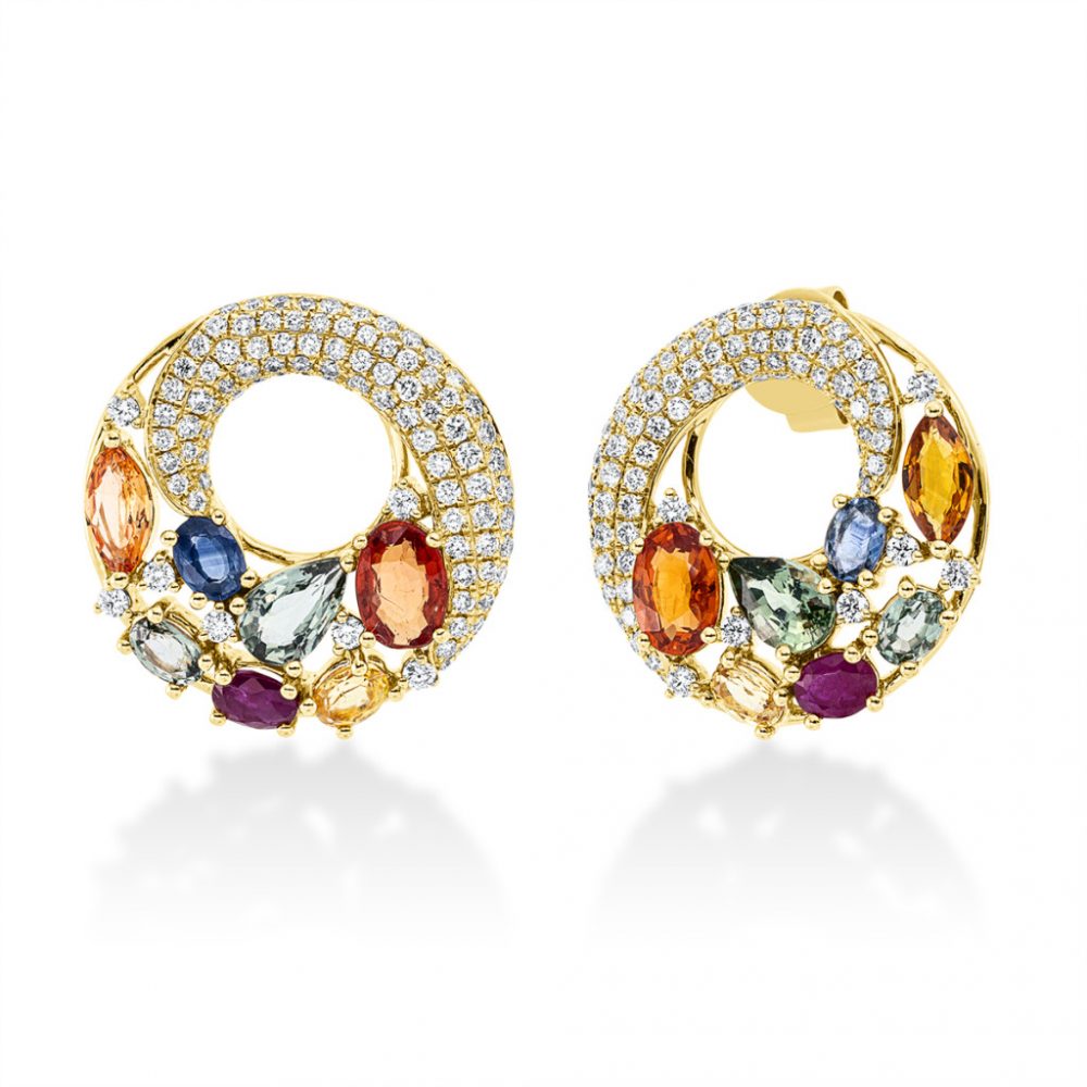 Yellowgold Sapphire Earrings