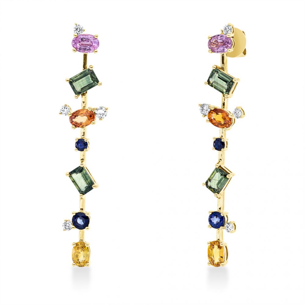 Yellowgold Sapphire Earrings