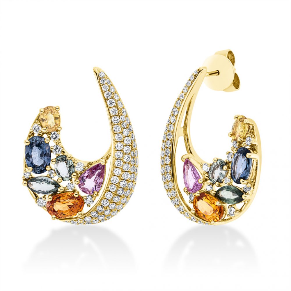 Yellowgold Sapphire Earrings