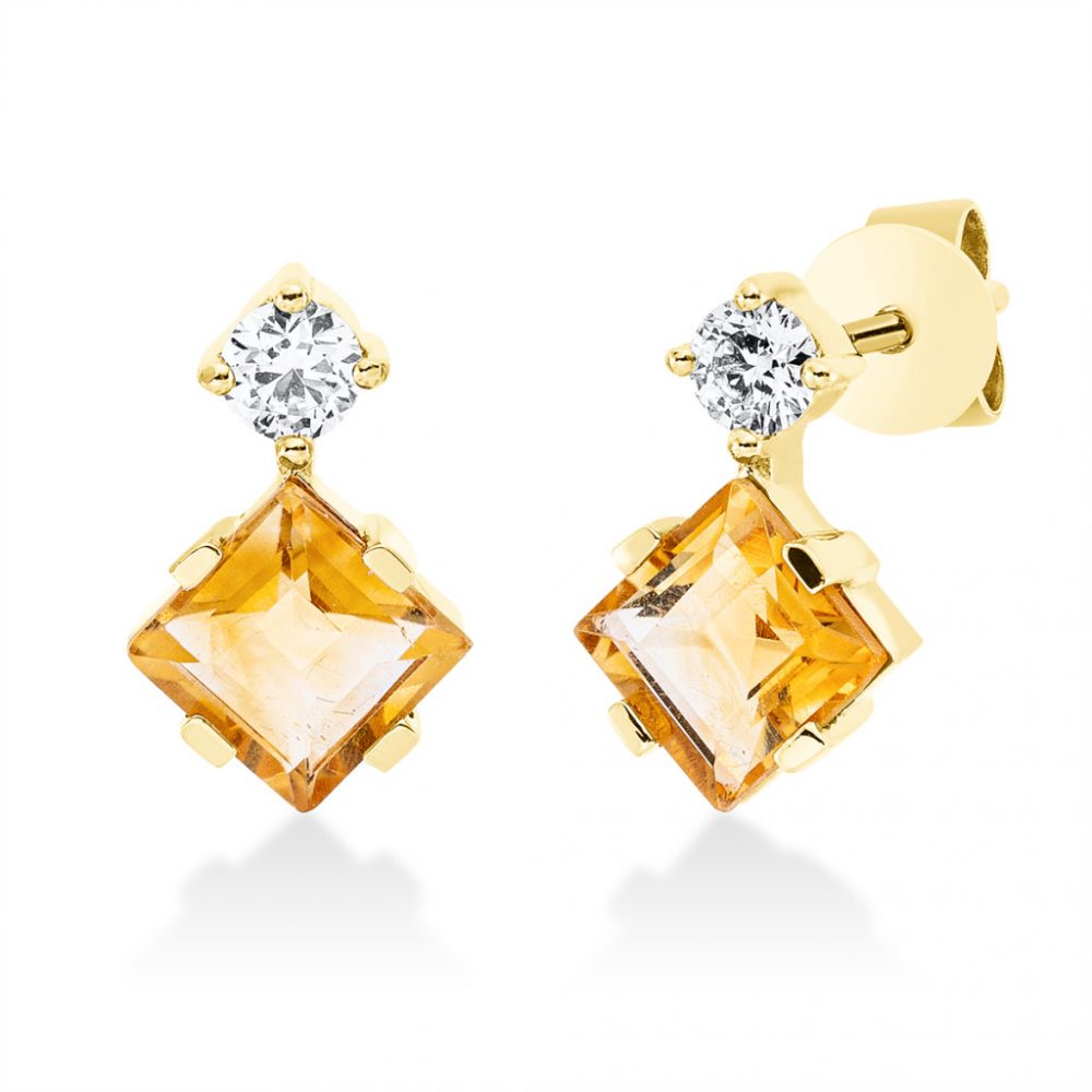 Yellowgold Citrine Earrings