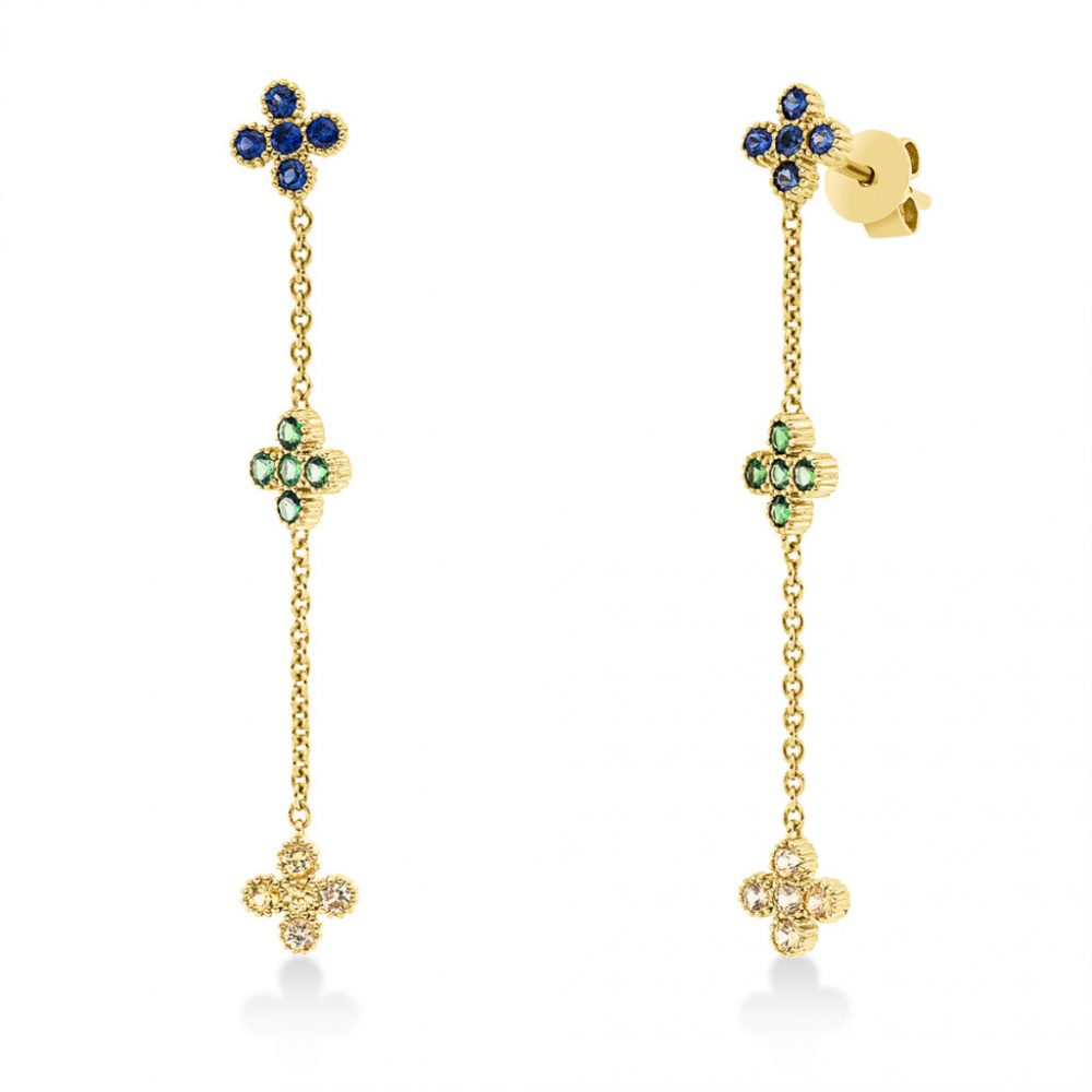 Yellowgold Sapphire Earrings