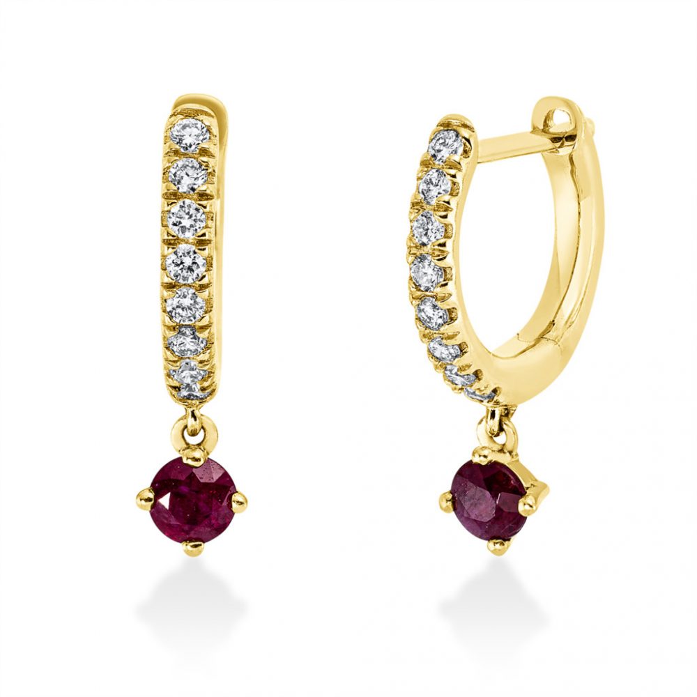 Yellowgold Ruby Earrings