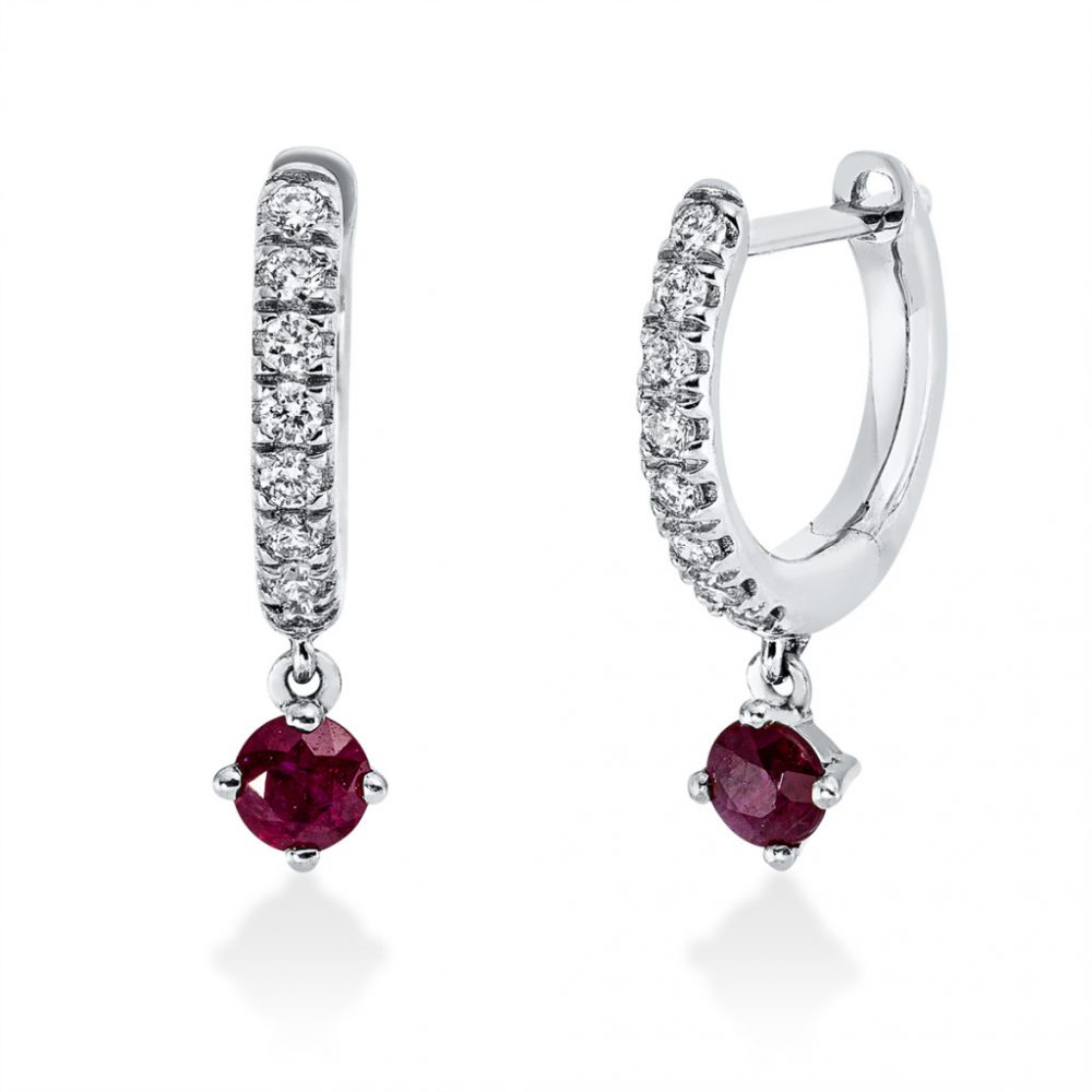 Whitegold Ruby Earrings