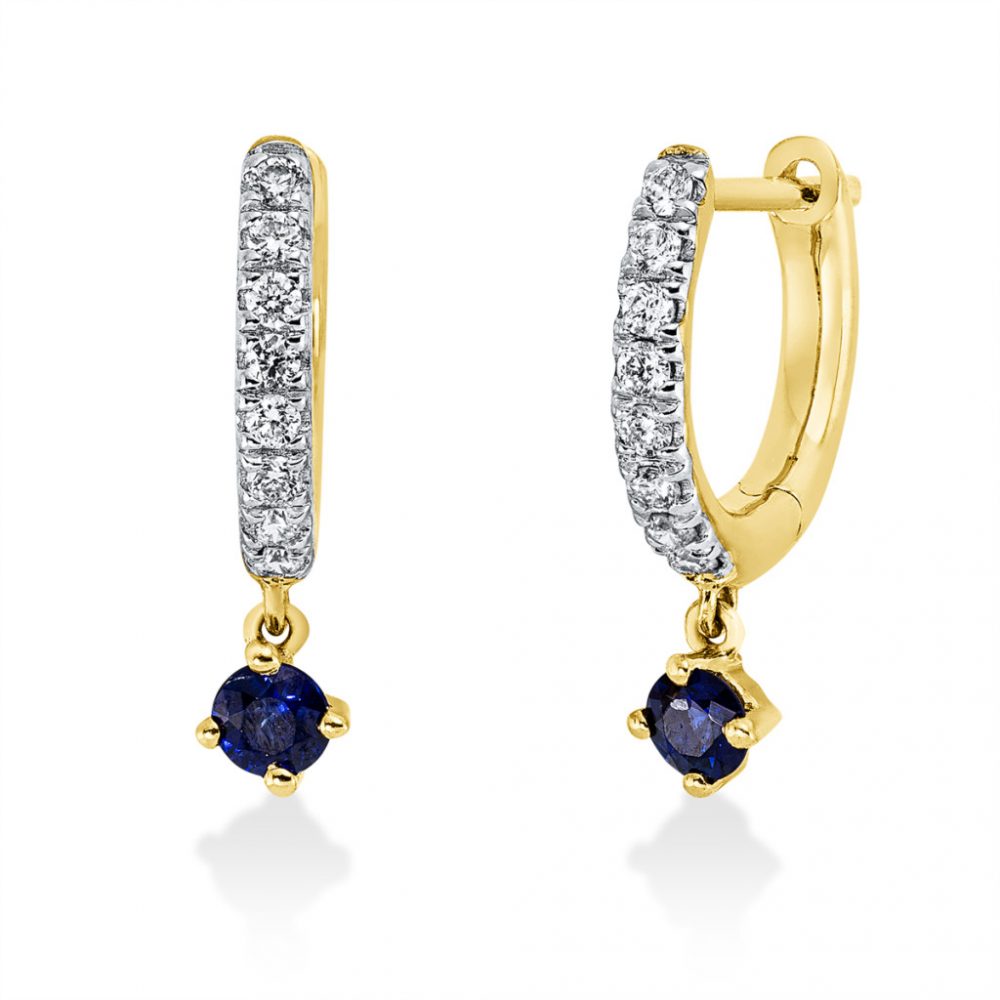 Yellowgold Sapphire Earrings