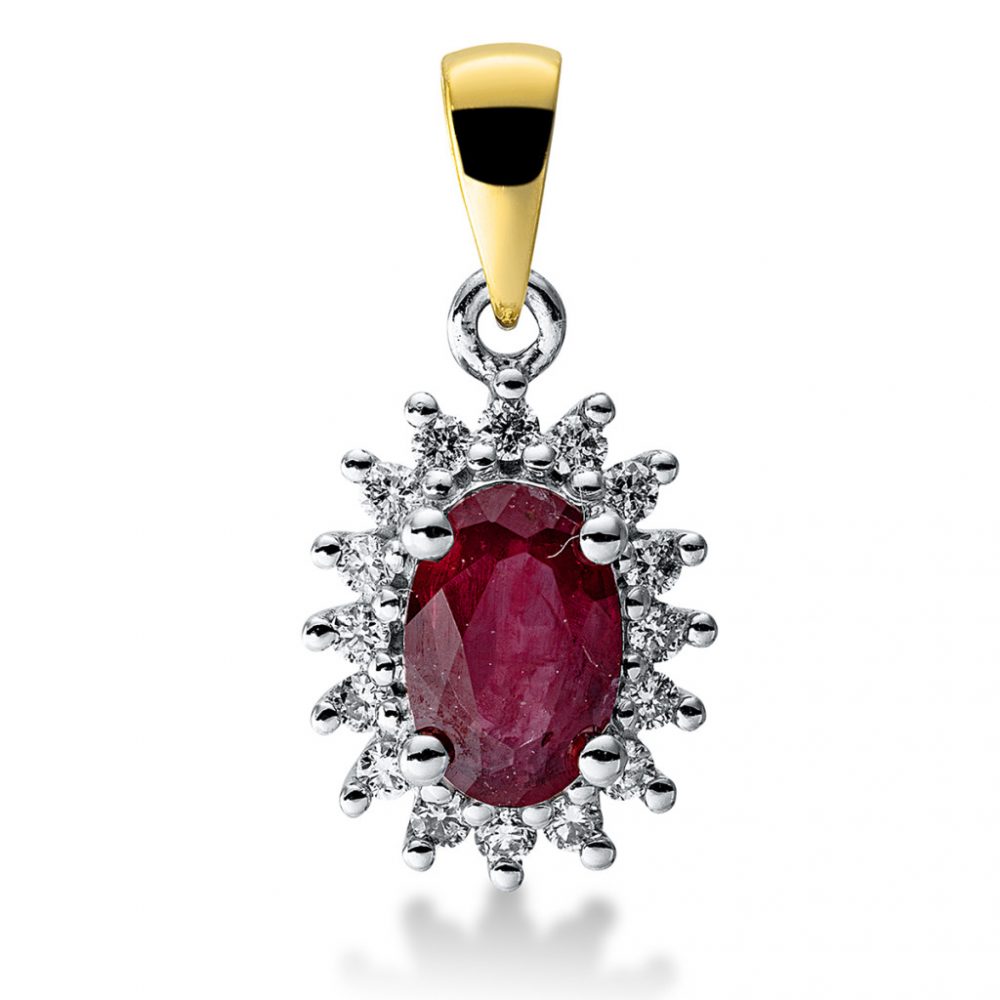 Whitegold / Yellowgold Ruby Necklace