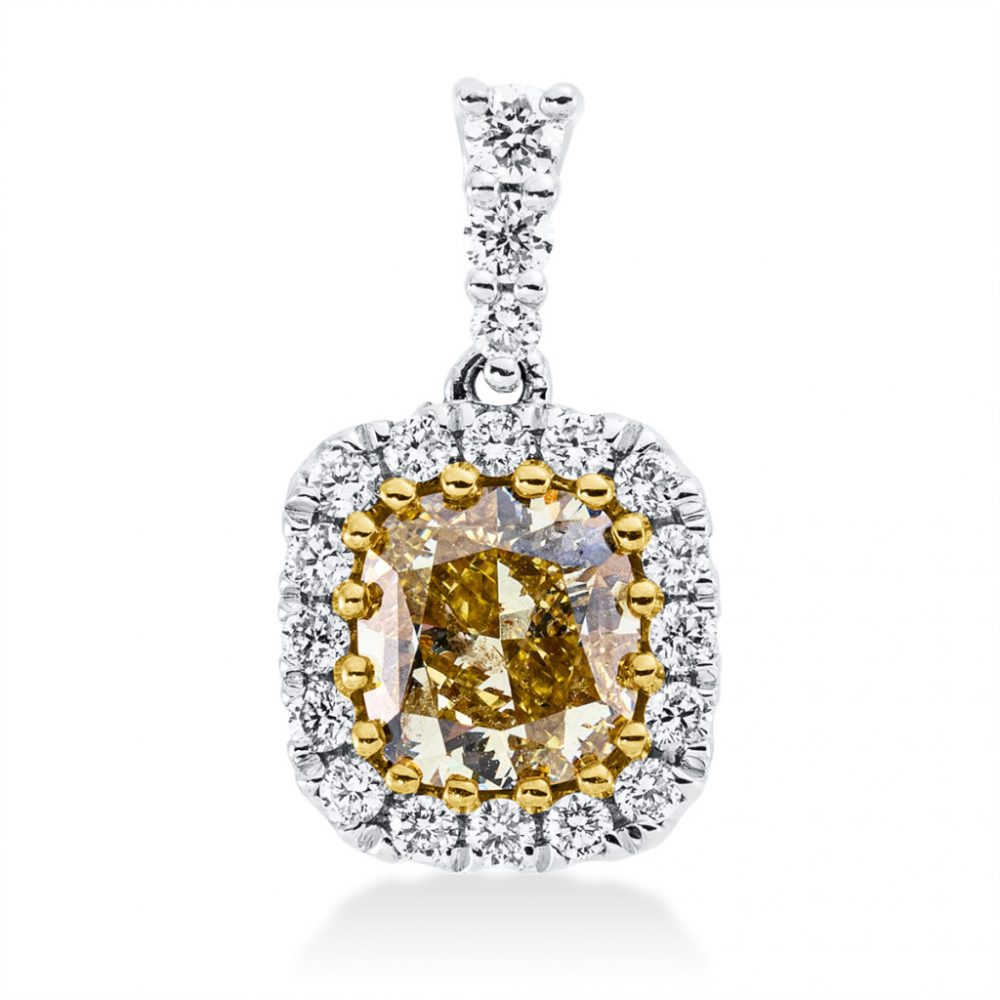 Whitegold / Yellowgold Diamond Necklace