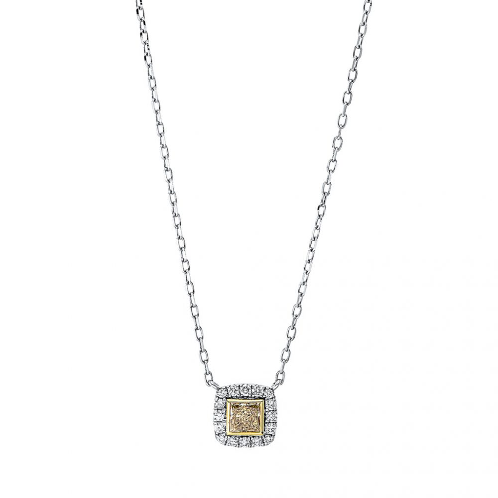 Whitegold / Yellowgold Diamond Necklace