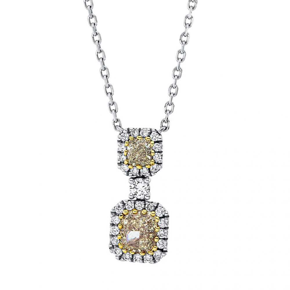 Whitegold / Yellowgold Diamond Necklace