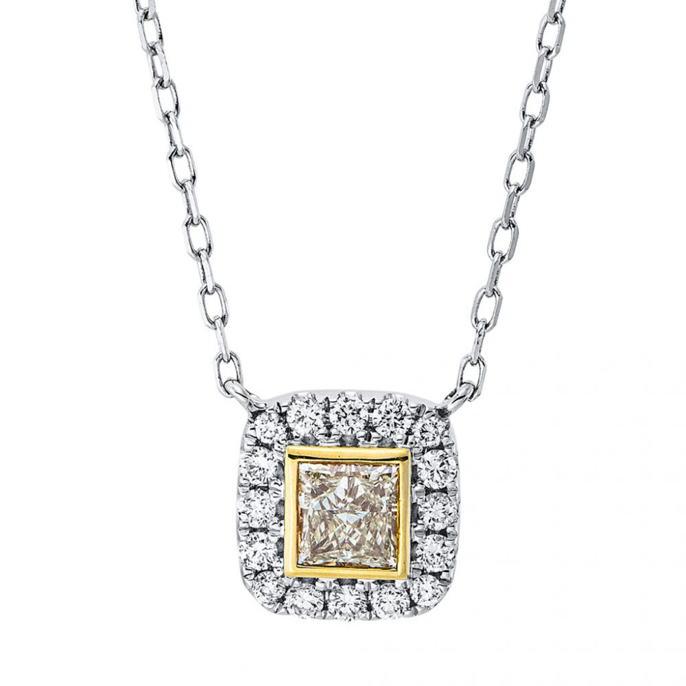 Whitegold / Yellowgold Diamond Necklace