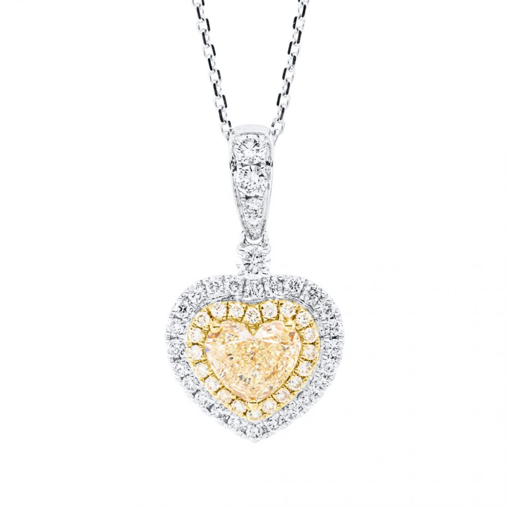 Whitegold / Yellowgold Diamond Necklace