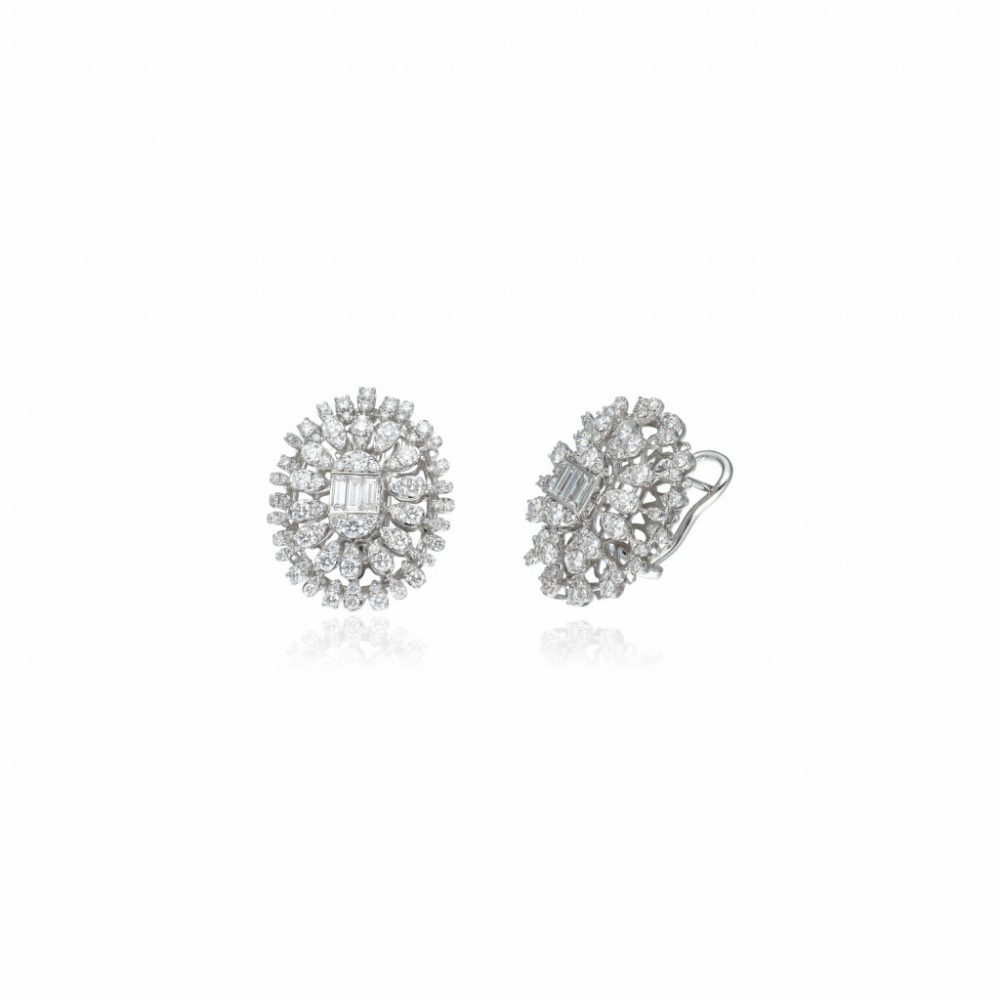 White Gold  Diamond Earrings 