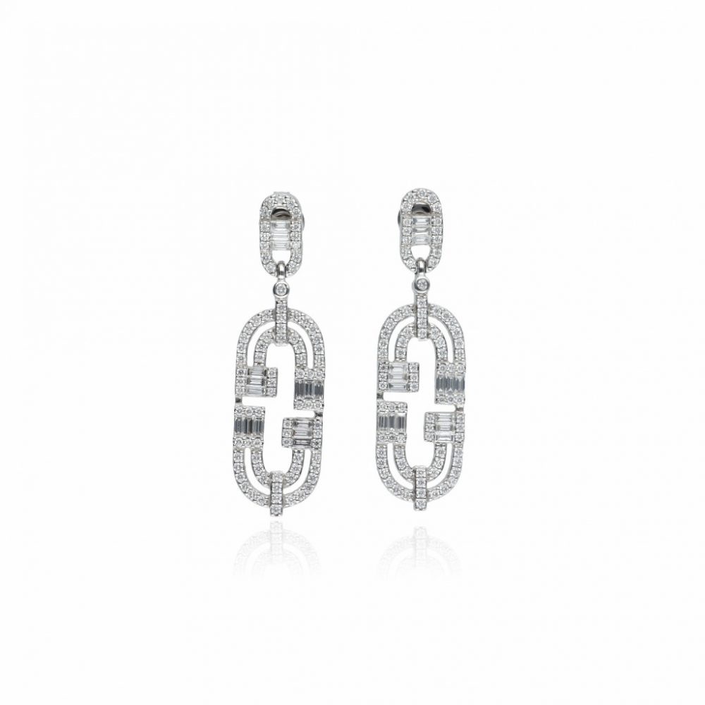 White Gold  Diamond Earrings 