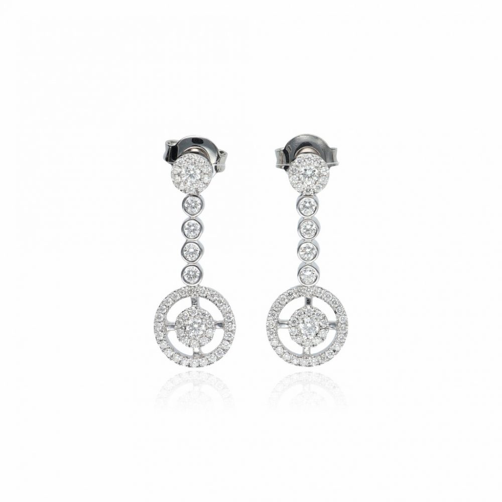 White Gold  Diamond Earrings 