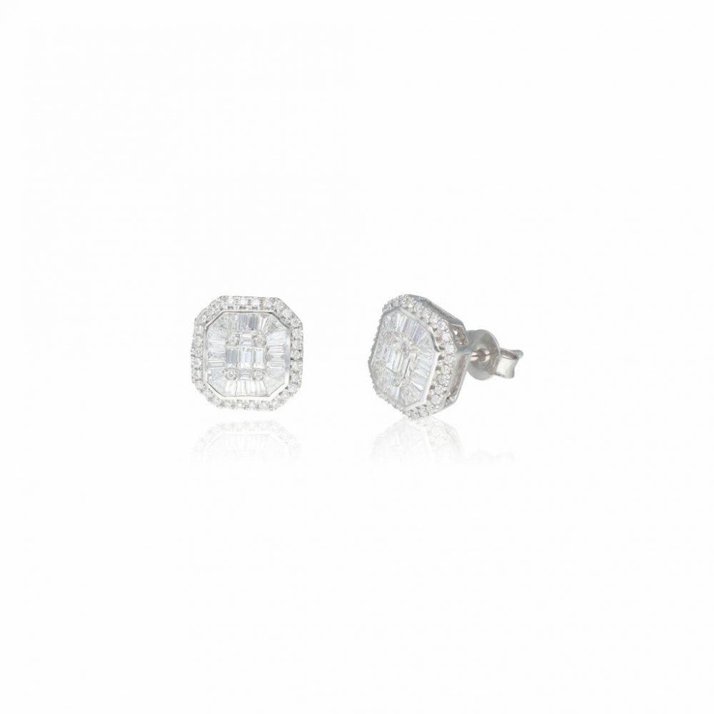 White Gold  Diamond Earrings 