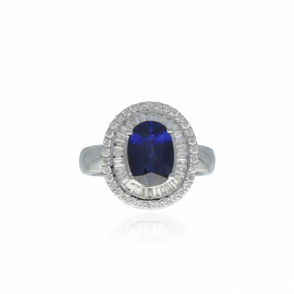 White Gold  Sapphire Ring 