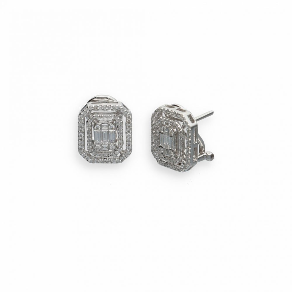 White Gold  Diamond Earrings 