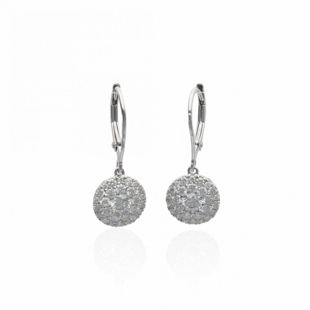 White Gold  Diamond Earrings 