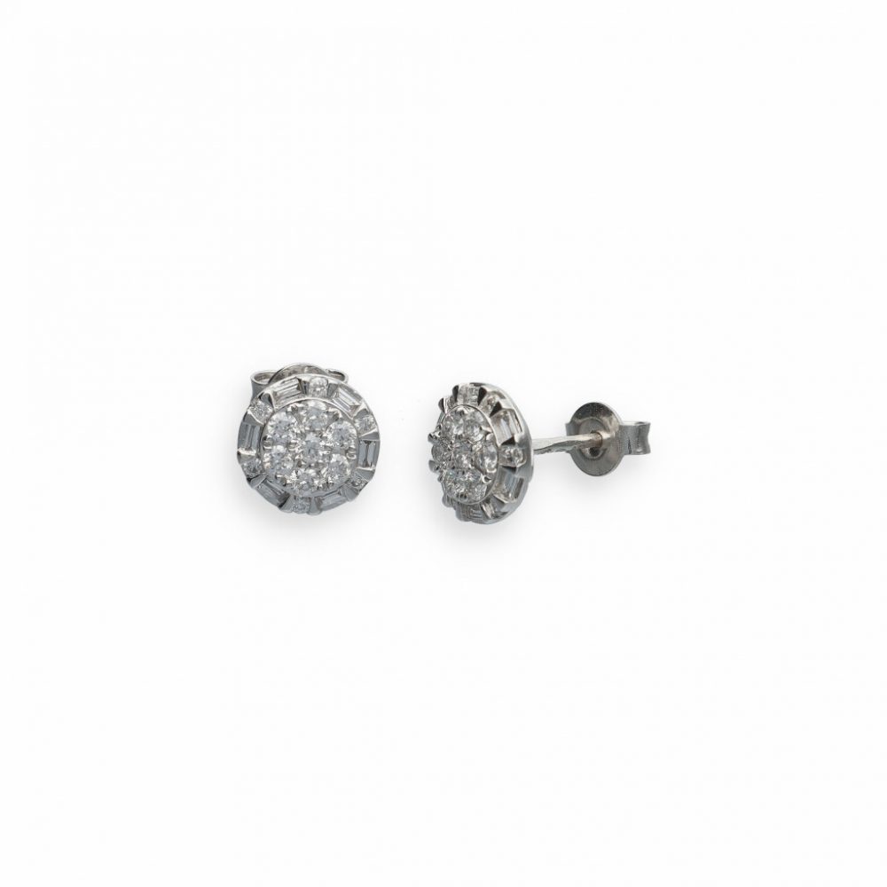 White Gold  Diamond Earrings 