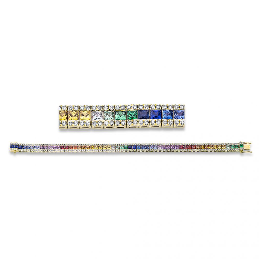 Yellowgold Sapphire Bracelets