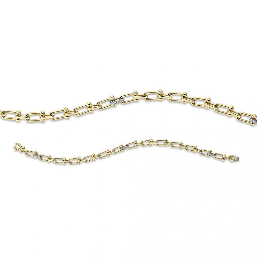 Yellowgold / Whitegold Diamond Bracelets